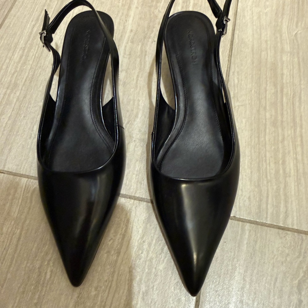 Nordstrom Black Pointed Slingback Heels
